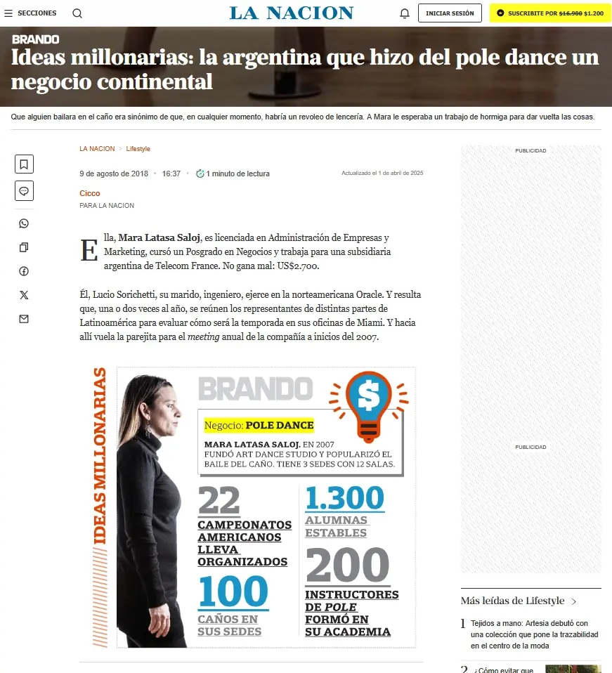Ideas millonarias: la argentina que hizo del pole dance un negocio continental